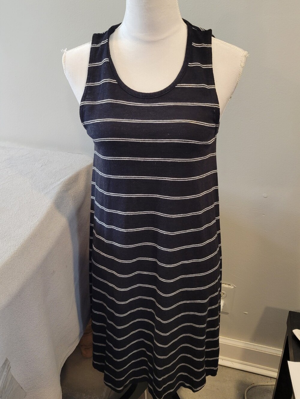 Madewell Sleeveless Black Strips Dress Size M